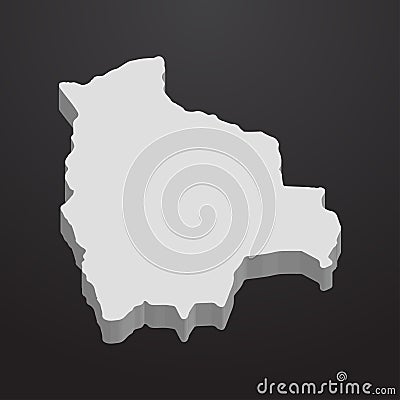 Bolivia map in gray on a black background 3d Stock Photo