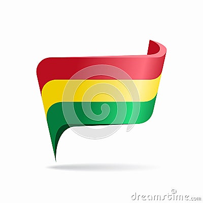 Bolivian flag map pointer layout. Vector illustration. Vector Illustration