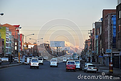 Bolivian lagunas in the andean mountain range Editorial Stock Photo