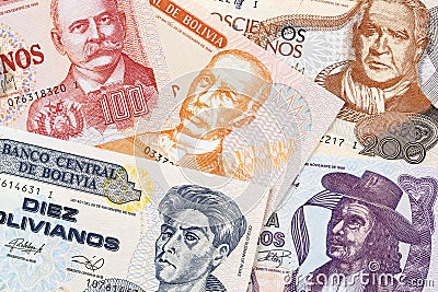 Bolivian money, a background Stock Photo