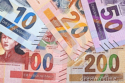 Bolivian money a business background Stock Photo