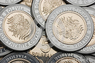 BOLIVIAN NEW CURRENCY Stock Photo