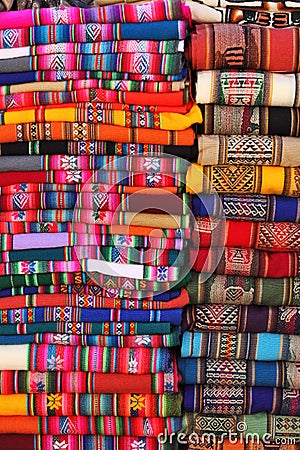 Bolivian traditional fabrics Stock Photo