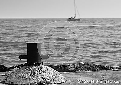 Gone sailing BW Stock Photo