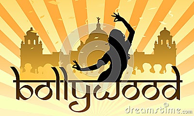 Bollywood indian film industry dance Vector Illustration