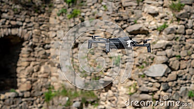 Parrot Anafi drone in the air Editorial Stock Photo