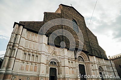 Bologna, Italy - dec, 2021 View of Basilica di San Petronio Stock Photo