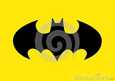 The famous Batman logo to celebrate the Batmans 80th birthday. Editorial Stock Photo