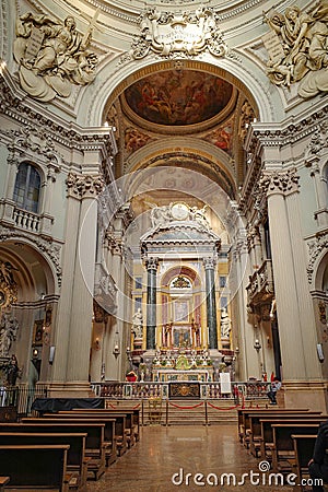 Bologna, Italy - 16 Nov, 2022: Interior of the Santuario di Santa Maria della Vita church Editorial Stock Photo