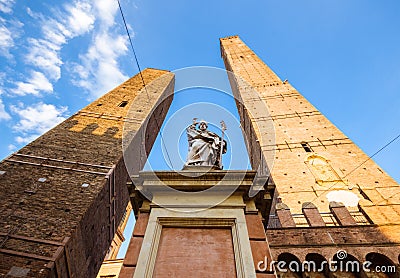 Bologna towers and Chiesa di San Bartolomeo. Bologna, Emilia-Romagna, Italy Stock Photo