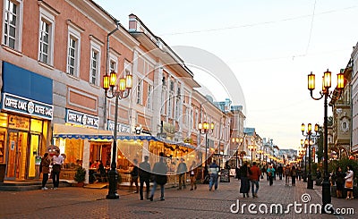 Bolshaya Pokrovskaya street in the autumn evening Editorial Stock Photo