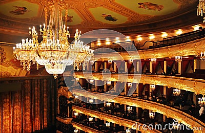 Bolshoi Theater historic building interior. Editorial Stock Photo
