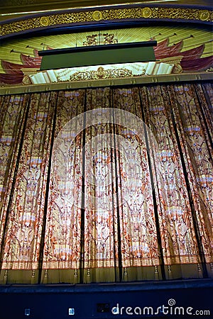 Bolshoi Theater historic building interior. The curtain. Editorial Stock Photo