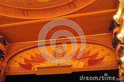Bolshoi theater historical building interior, curtain of the auditorium Editorial Stock Photo