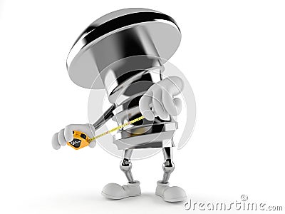 Bolt character with measuring tape Stock Photo