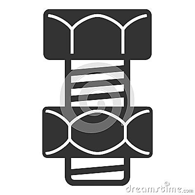 Bolt with screw_1 Vector Illustration
