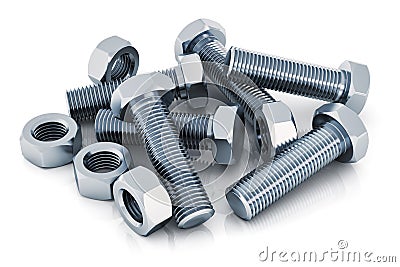 Bolts and nuts Stock Photo