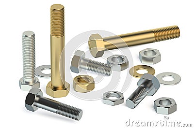 Bolts, nuts and washers Stock Photo