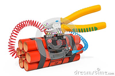 Bomb disposal concept. 3D rendering Stock Photo