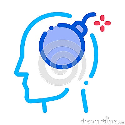 Bomb Dynamite Man Silhouette Headache Vector Icon Vector Illustration