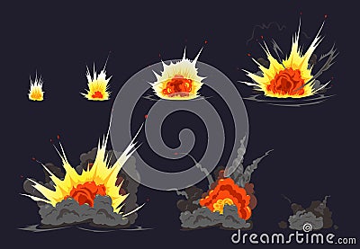 Bomb Explosion Animation Serie Vector Illustration