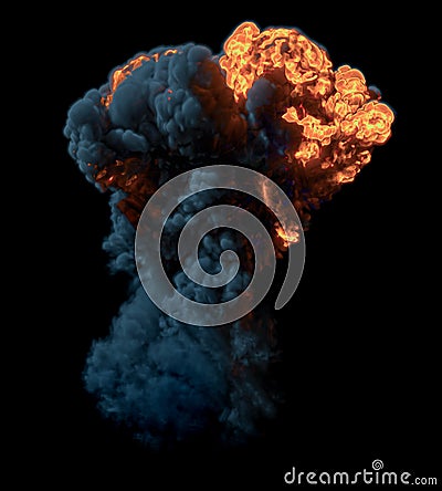 Bomb Explosion - 3D rendering Stock Photo