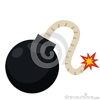 Bomb explosion. Danger sign for app explosion. Black military facility. Danger sign. Bang and blast Vector Illustration