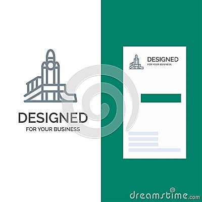 Bomb, Games, Nuclear, Playground, Political Grey Logo Design and Business Card Template Vector Illustration
