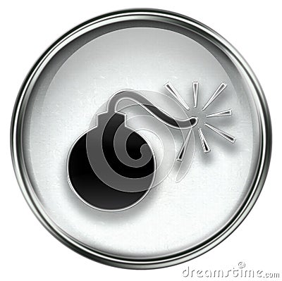 Bomb icon grey Stock Photo