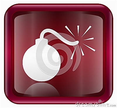 Bomb icon red Vector Illustration