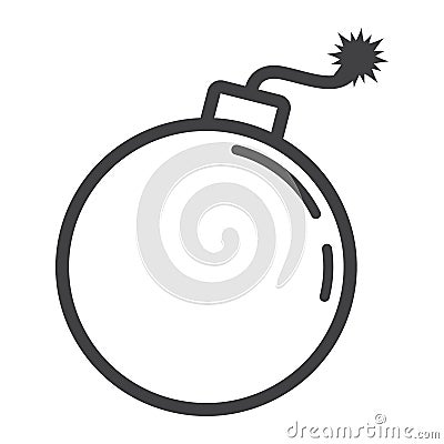Bomb line icon, dynamite and danger Vector Illustration