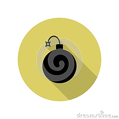 bomb long shadow icon. Simple glyph, flat vector of web icons for ui and ux, website or mobile application Stock Photo