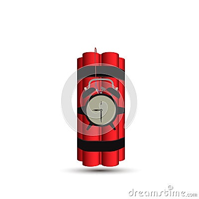 Bomb vector dynamite time red illustration background. Vector Illustration