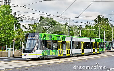 Bombardier E Class tram at Parliament Station in Melbourne, Australia Editorial Stock Photo