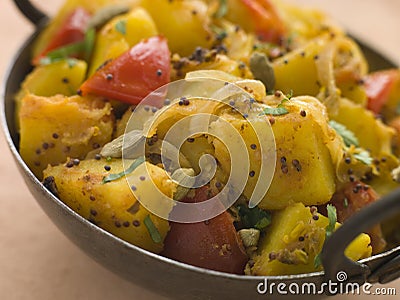 Bombay Aloo - Curried Potatoes Stock Photo