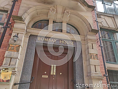 Bombay House in Manchester. It& x27;s always good to spot something indian in foreign lands. Editorial Stock Photo