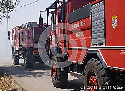 Bombeiros, fireworker in Portugal fighting against the fire Editorial Stock Photo