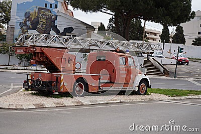 Bombeiros Lagos Old School Fire Ladder Editorial Stock Photo