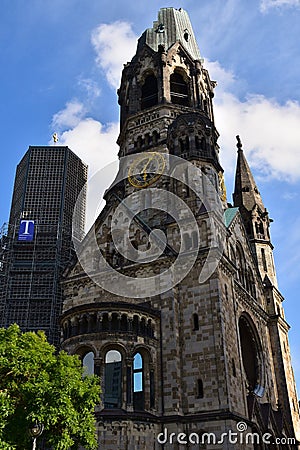 Bombing Kaiser Wilhelm Gedachtniskirche in Breitscheidplatz in west Berlin Germany Editorial Stock Photo