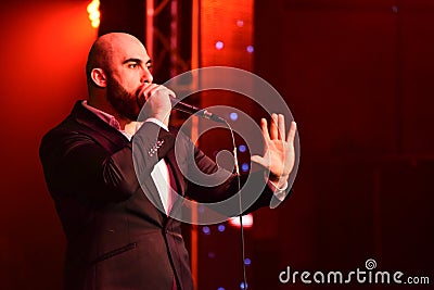 Bombox singer Vahtang Kalandadze performing on stage during the Big Apple Music Awards 2016 Concert Editorial Stock Photo