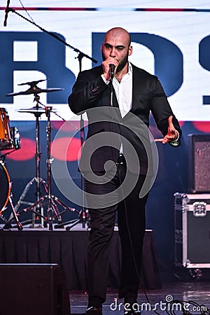 Bombox singer Vahtang Kalandadze performing on stage during the Big Apple Music Awards 2016 Concert Editorial Stock Photo