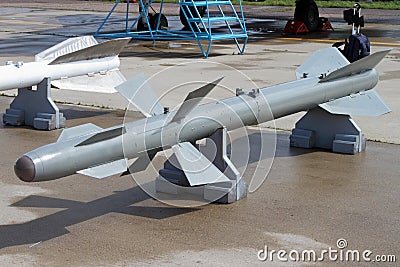 Bombs and missiles for aircraft Stock Photo