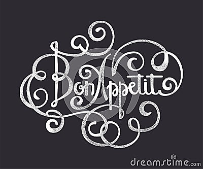 Bon appetit lettering property Vector Illustration