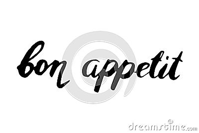 Bon Appetit hand lettering. Vector Illustration