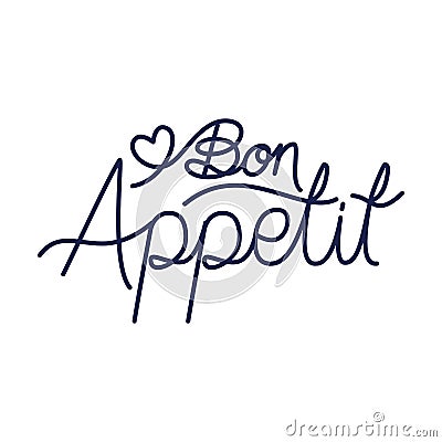 bon appetit lettering Vector Illustration