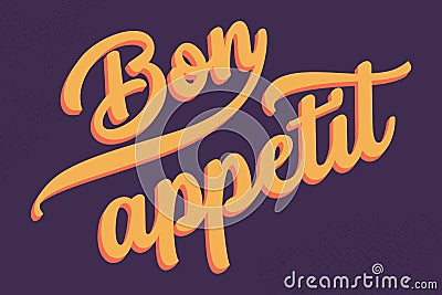 Bon Appetit typography poster with nice lettering Stock Photo