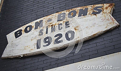 Bon Bon sign located in Mt Hope WV Editorial Stock Photo