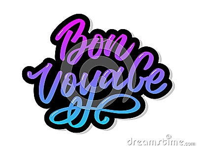 Bon Voyage Hand Lettering Vector Calligraphy Travel Stock Photo