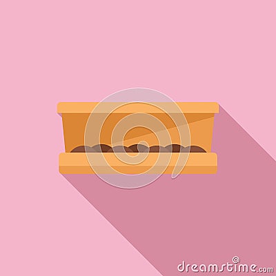 Bonbon box icon flat vector. Takeaway food Stock Photo