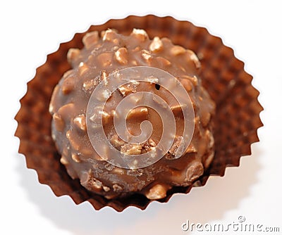 Bonbon with hazelnut Stock Photo